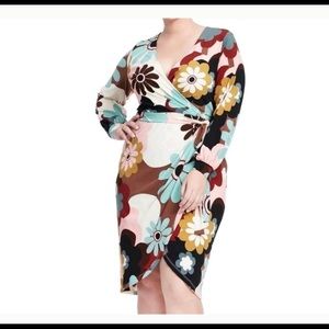 Eloquii Retro Wrap Dress Size 18